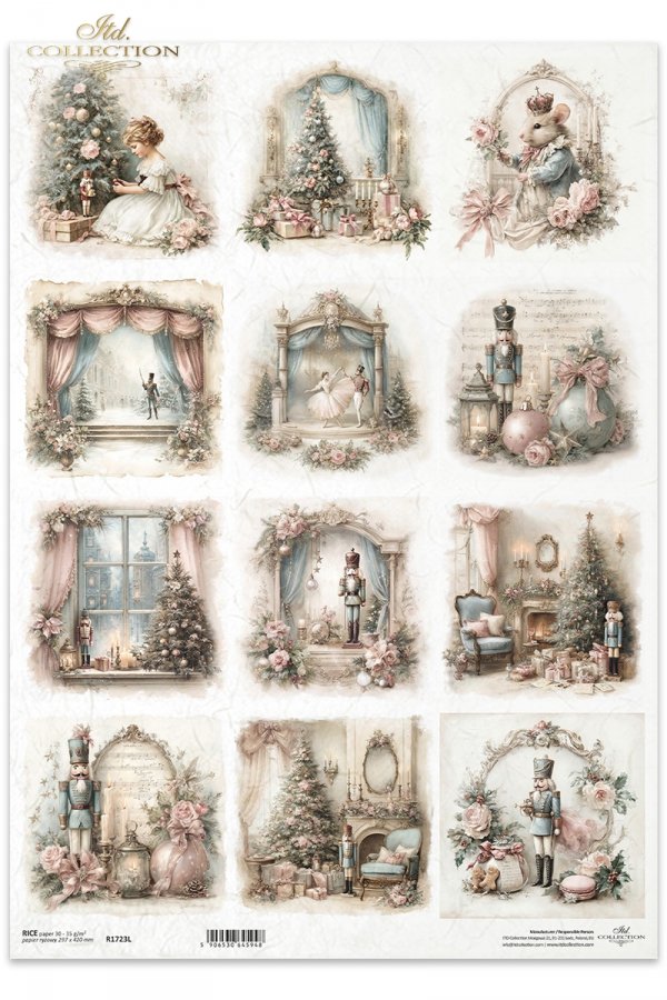 Decoupage Rice Paper - Christmas NutcrackerA3