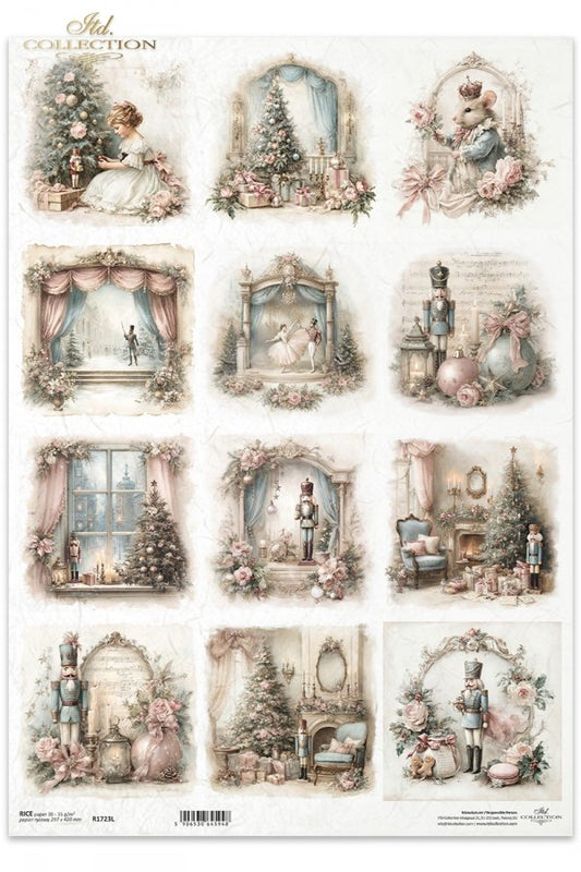 Decoupage Rice Paper - Christmas NutcrackerA3