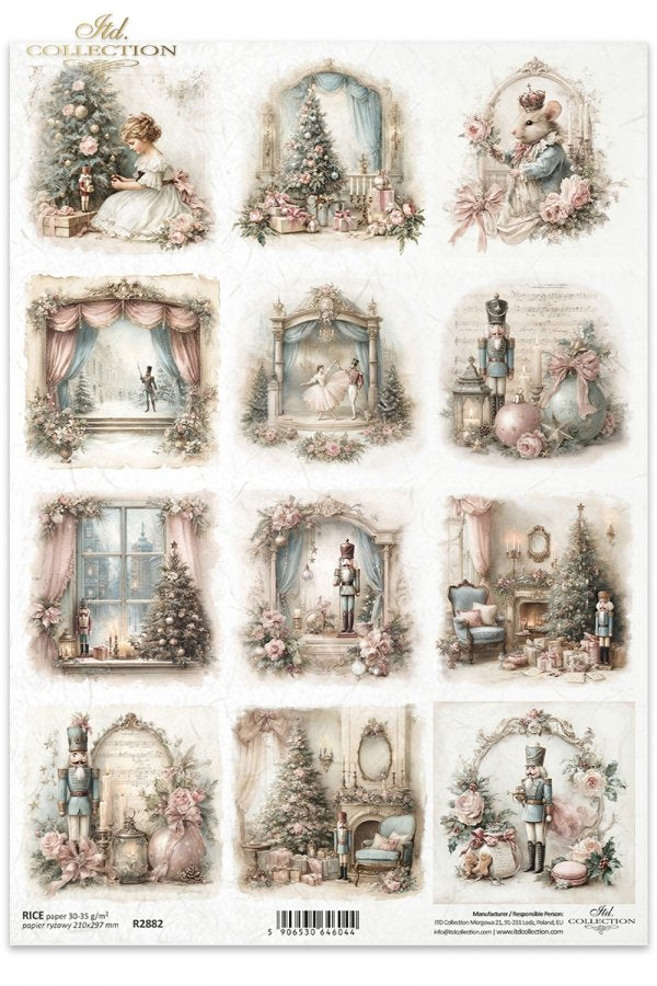 Decoupage Rice Paper - Christmas NutcrackerA4