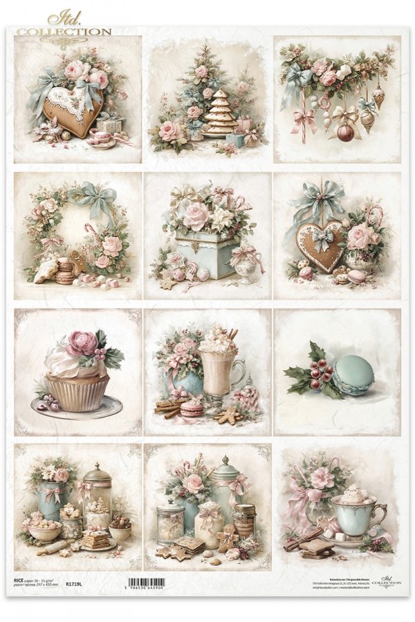 Decoupage Rice Paper - Christmas SweetsA3