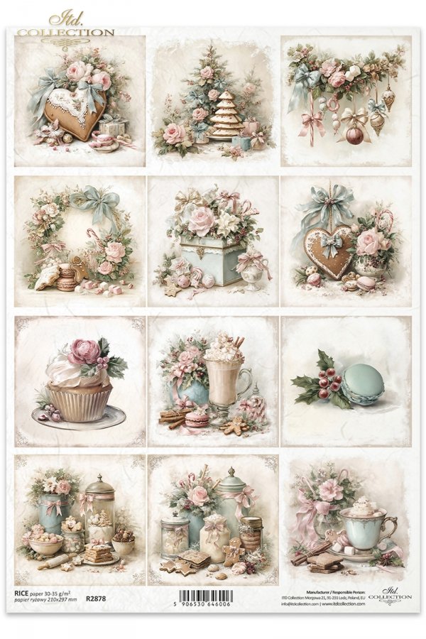Decoupage Rice Paper - Christmas SweetsA4