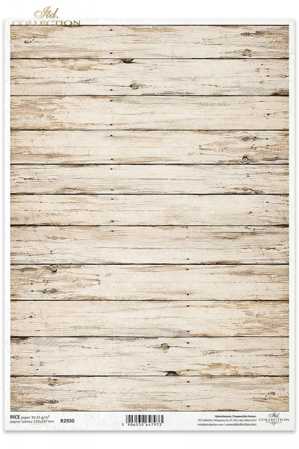 Decoupage Rice Paper - Country Christmas, Barn BoardA4