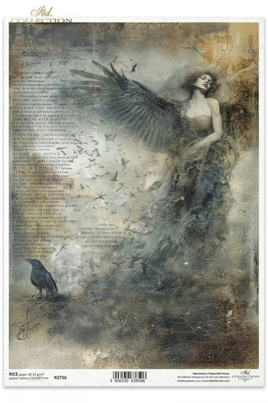 Decoupage Rice Paper - Dark Angel A4