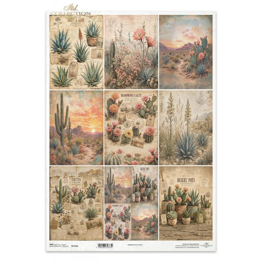 Decoupage Rice Paper - Desert Flowers IIA3