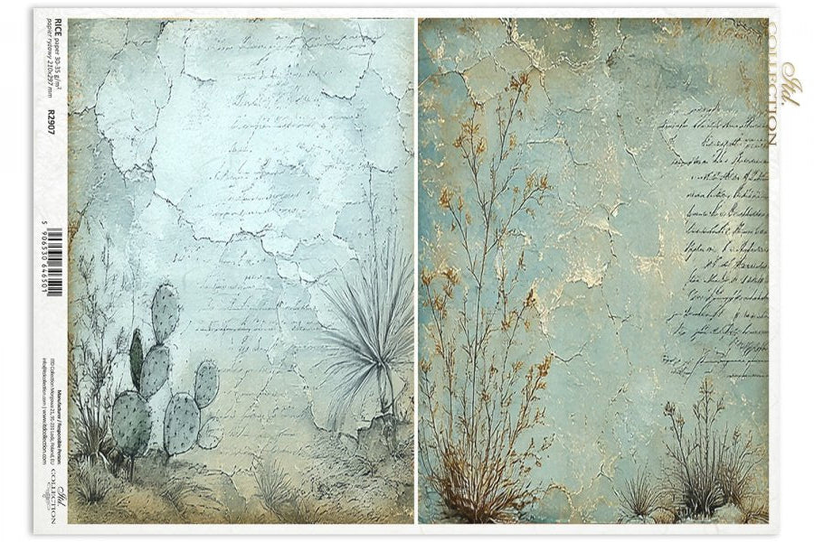 Decoupage Rice Paper - Distressed Backgrounds IVA4