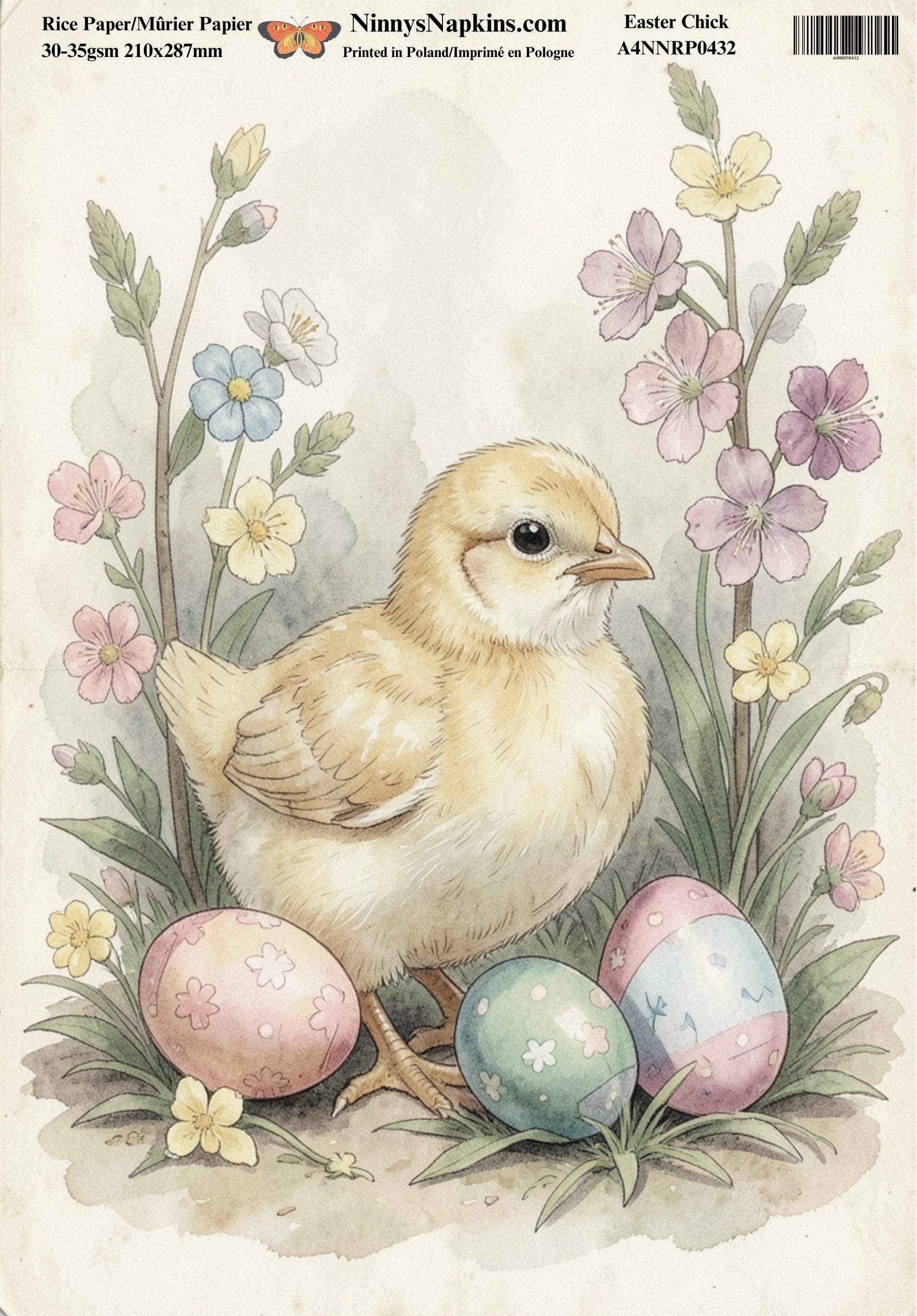Decoupage Rice Paper - Easter Chick