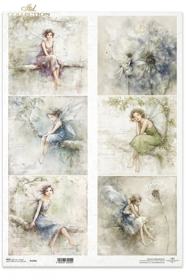 Decoupage Rice Paper - FairiesA3