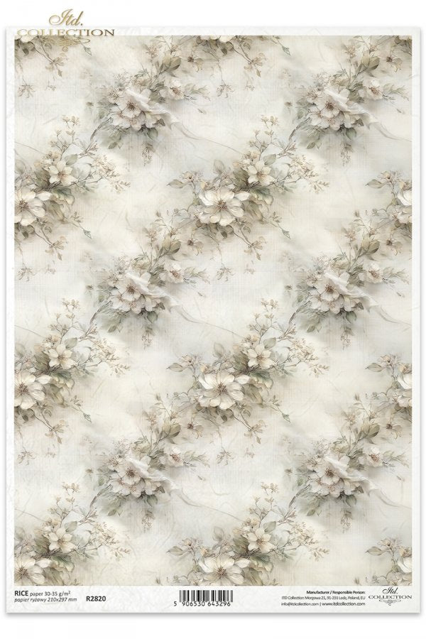 Decoupage Rice Paper - Floral Bands