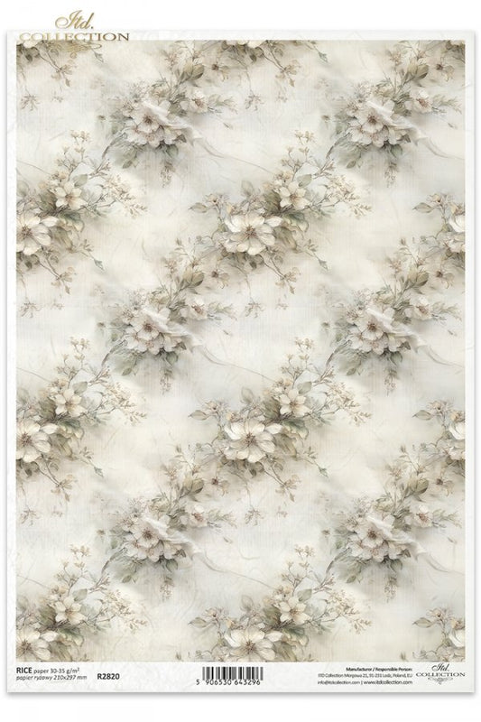 Decoupage Rice Paper - Floral Bands