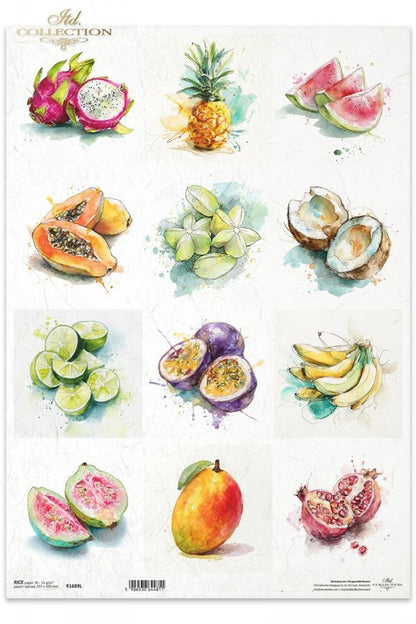 Decoupage Rice Paper - FruitsA3