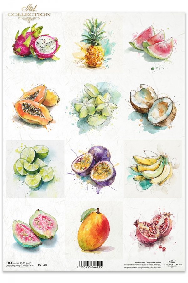 Decoupage Rice Paper - FruitsA4