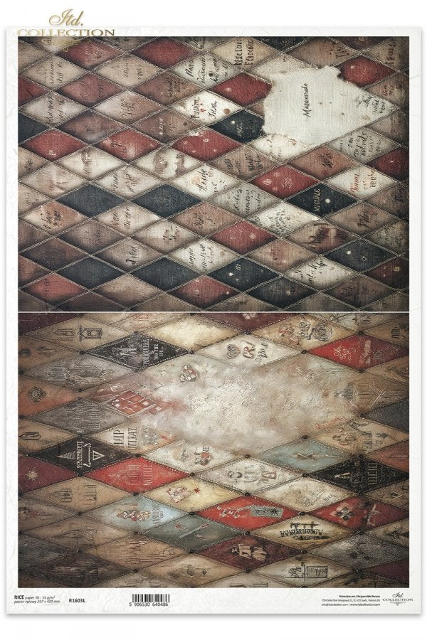Decoupage Rice Paper - Harlequin PatternA3