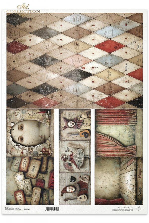 Decoupage Rice Paper - Harlequin Pattern IIA3