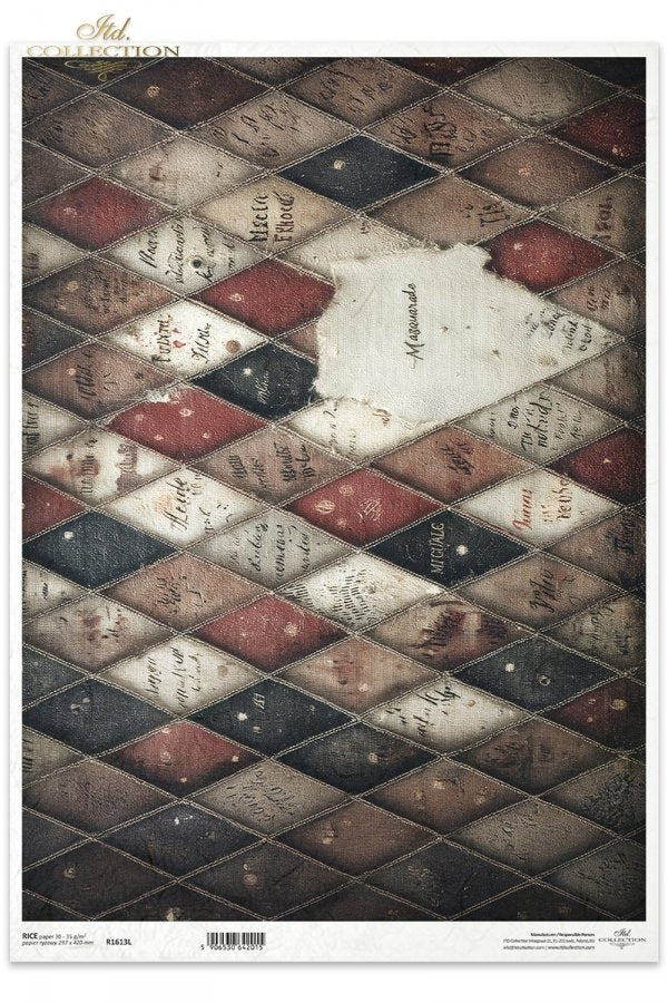 Decoupage Rice Paper - Harlequin Pattern IIIA3