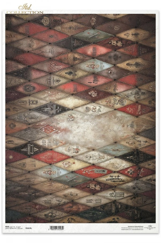 Decoupage Rice Paper - Harlequin Pattern VA3