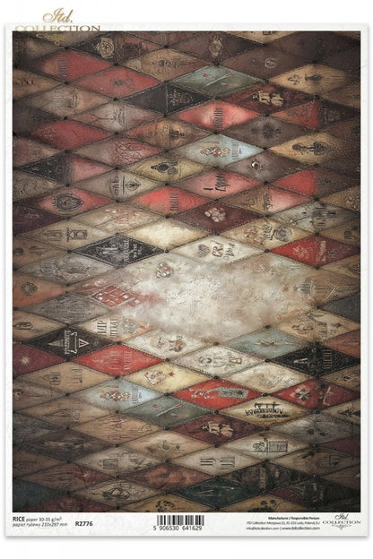 Decoupage Rice Paper - Harlequin Pattern VA4