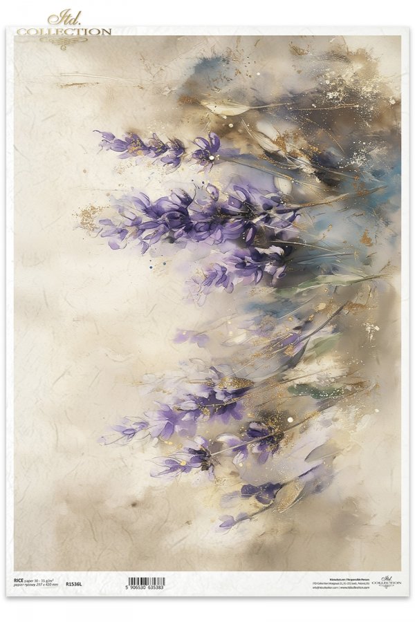 Decoupage Rice Paper - Lavender FieldA3