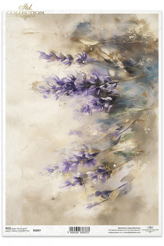 Decoupage Rice Paper - Lavender FieldA4