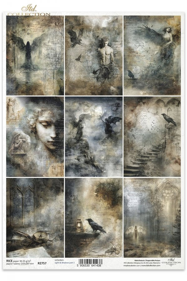 Decoupage Rice Paper - Light and ShadowA4