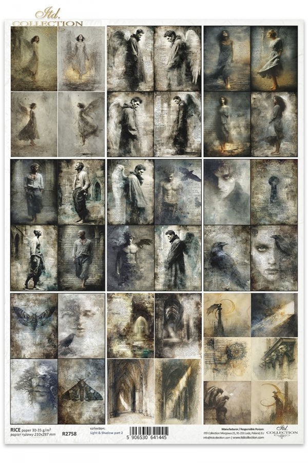 Decoupage Rice Paper - Light and Shadow IIA4