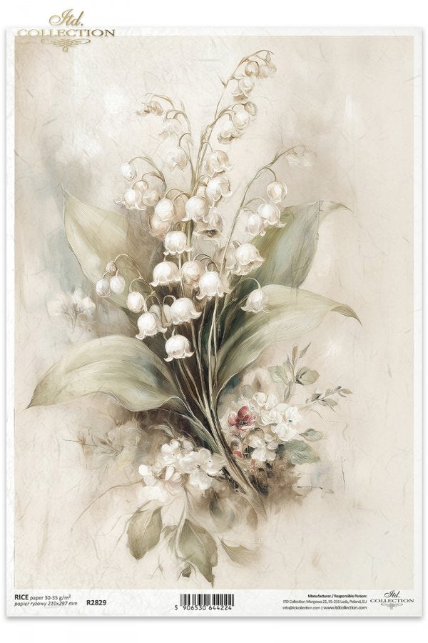 Decoupage Rice Paper - Lily of the Valley