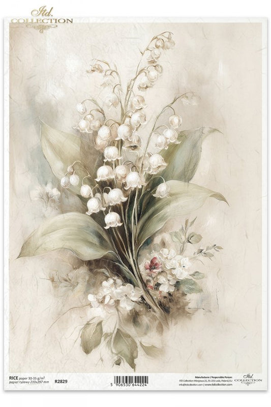 Decoupage Rice Paper - Lily of the Valley