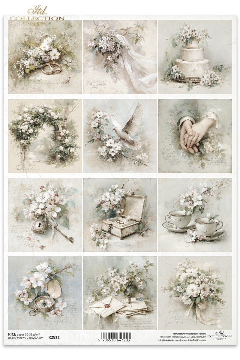 Decoupage Rice Paper - Love and Marriage