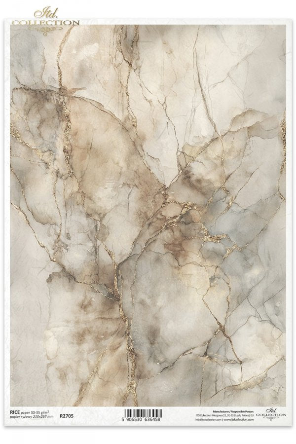 Decoupage Rice Paper - MarbleA4