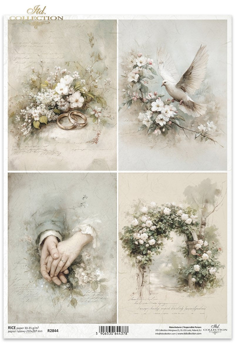 Decoupage Rice Paper - Marry Me
