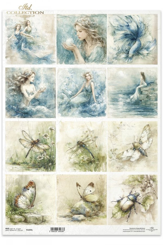 Decoupage Rice Paper - MermaidsA3