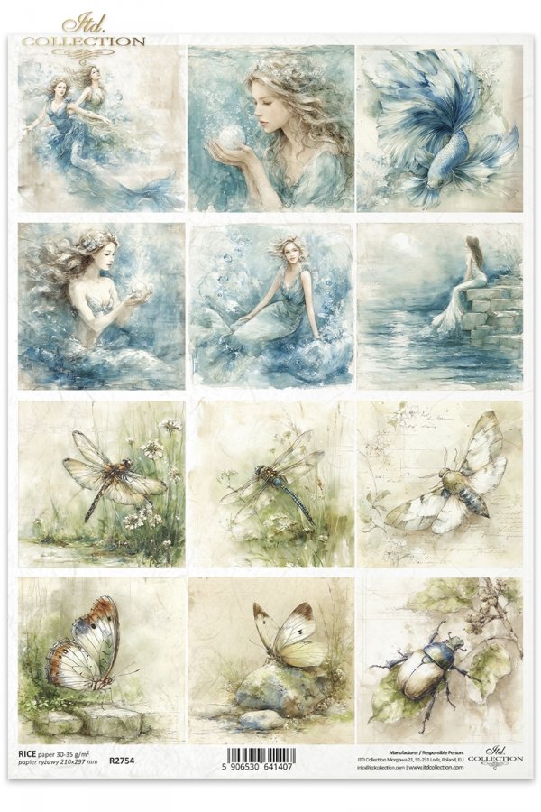 Decoupage Rice Paper - MermaidsA4