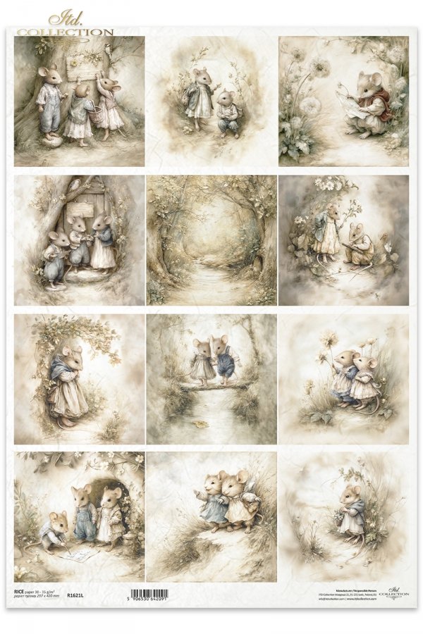 Decoupage Rice Paper - Mice VA3