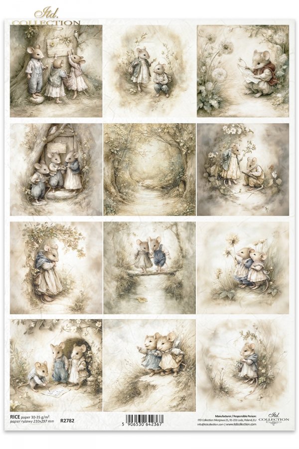 Decoupage Rice Paper - Mice VA4