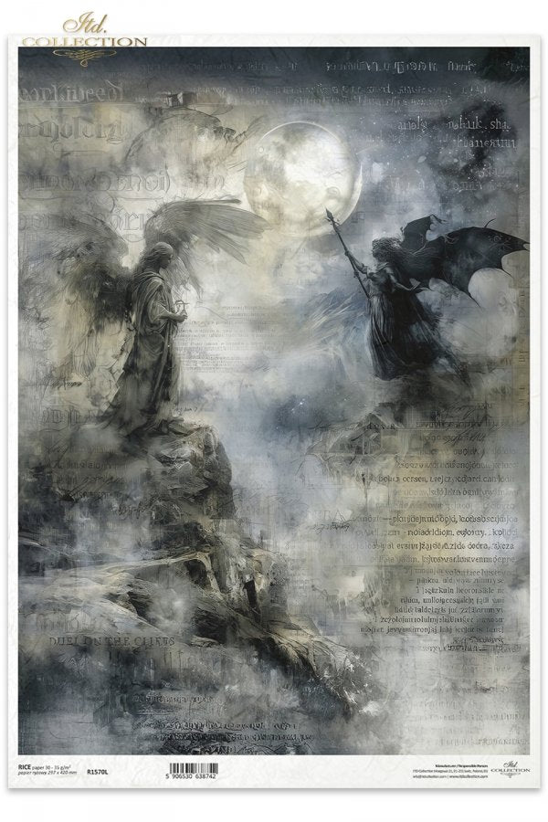 Decoupage Rice Paper - Moonlit Duel A3