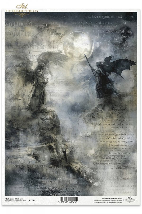 Decoupage Rice Paper - Moonlit Duel A4