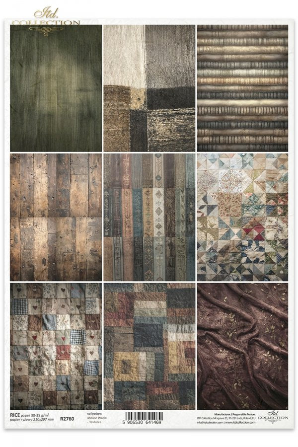 Decoupage Rice Paper - Mouse World, TexturesA4