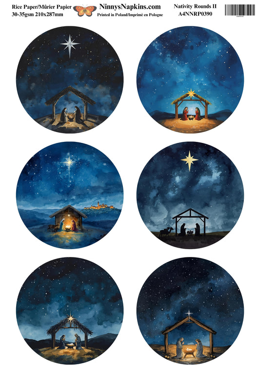 Decoupage Rice Paper - Nativity Rounds II (Pre-Order)