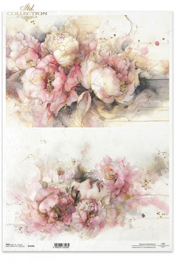 Decoupage Rice Paper - Pink PeonyA3