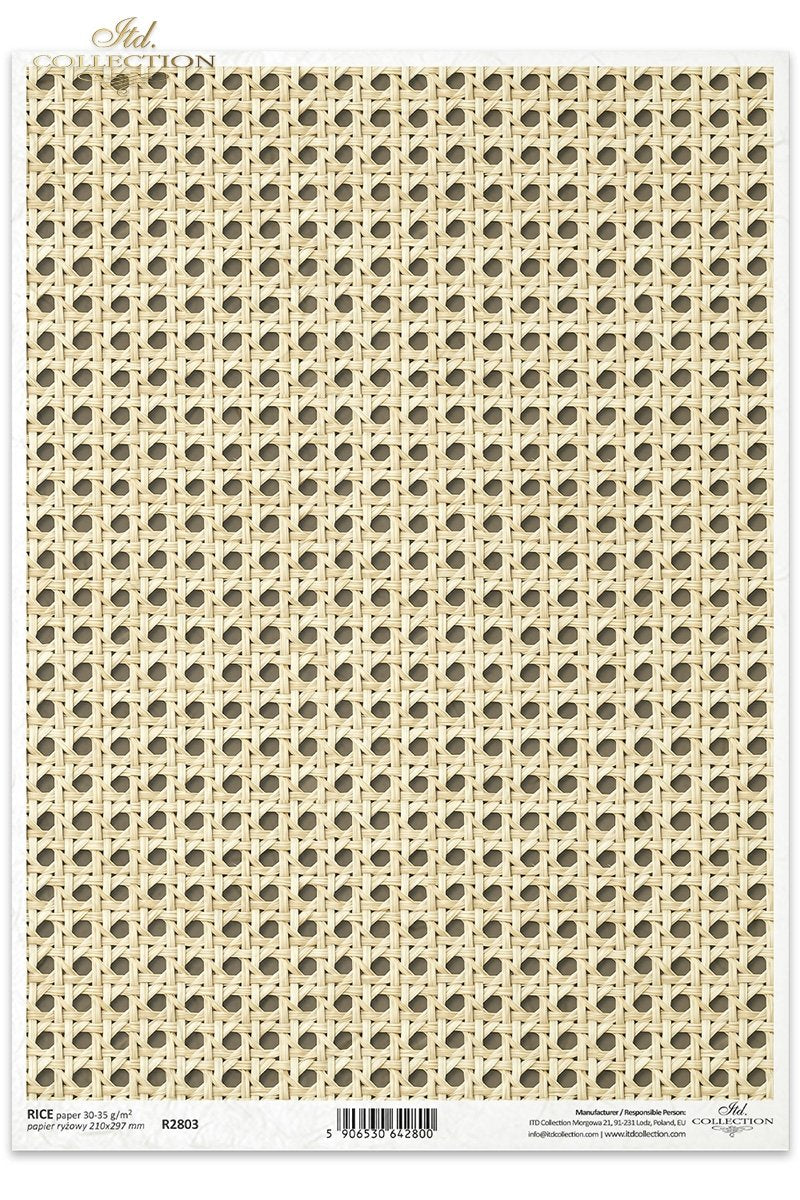 Decoupage Rice Paper - Rattan Background Pattern