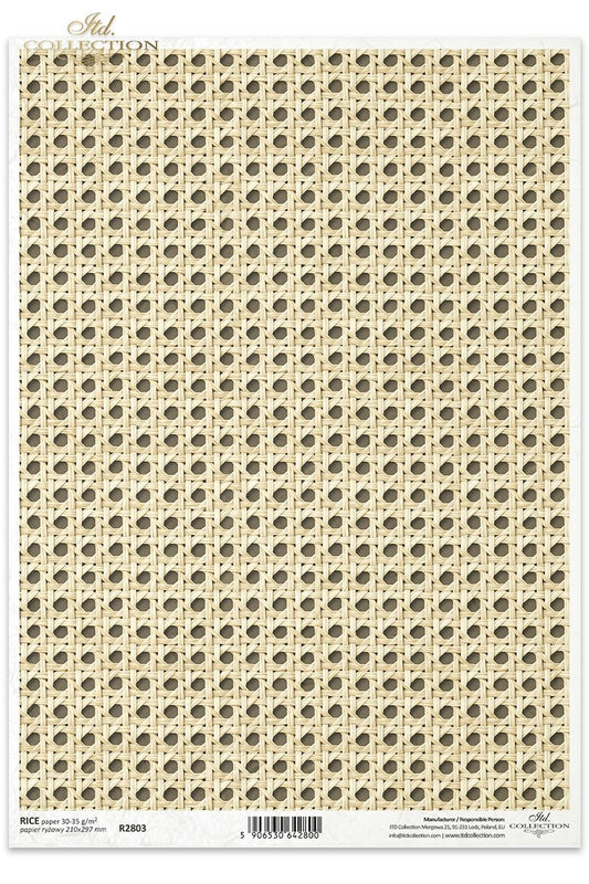 Decoupage Rice Paper - Rattan Background Pattern