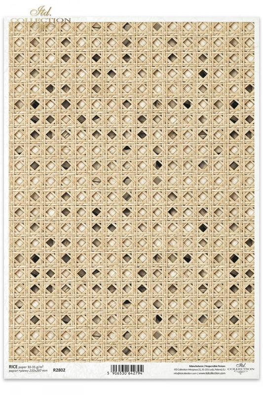 Decoupage Rice Paper - Rattan Pattern