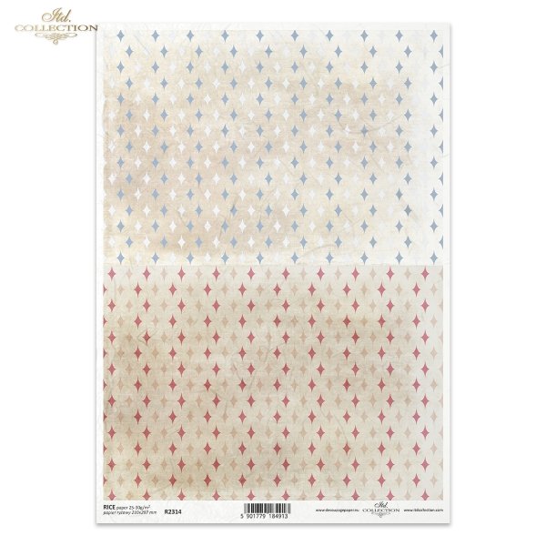 Decoupage Rice Paper - Rhombus Wallpaper