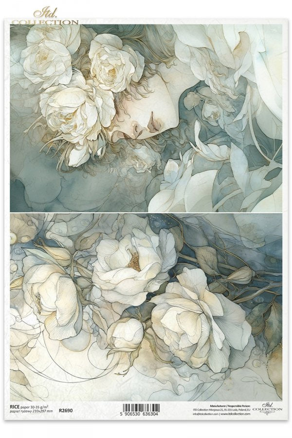 Decoupage Rice Paper - Rose BouquetA4