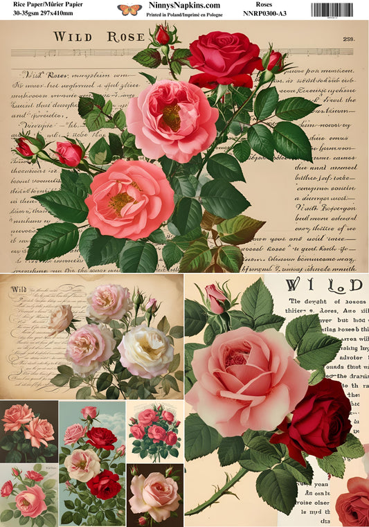 Decoupage Rice Paper - Roses