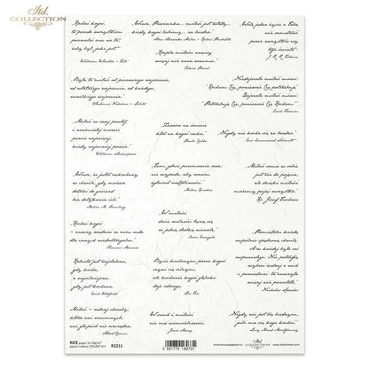 Decoupage Rice Paper - Script Quotations