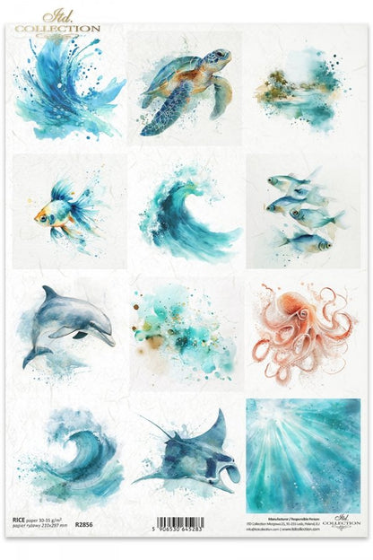 Decoupage Rice Paper - Sea AnimalsA4