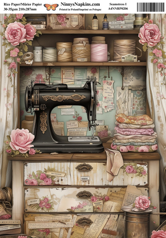 Decoupage Rice Paper - Seamstress I