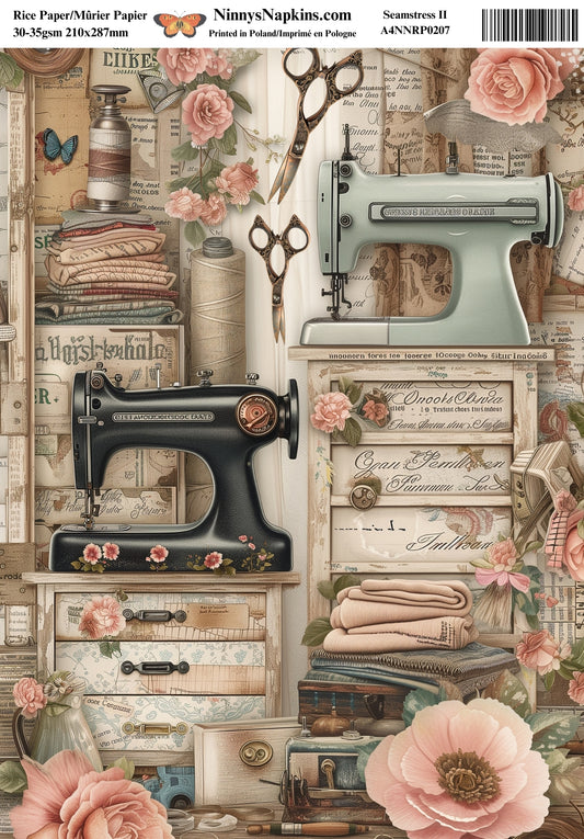 Decoupage Rice Paper - Seamstress II