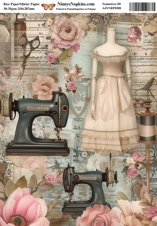 Decoupage Rice Paper - Seamstress III