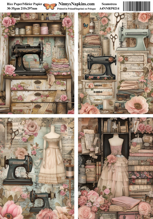 Decoupage Rice Paper - Seamstress IX